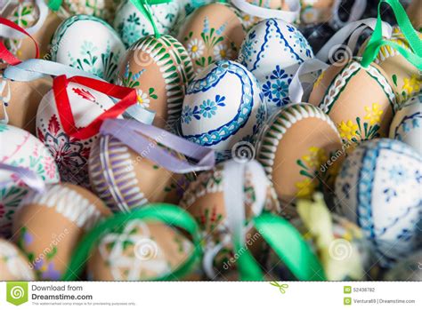 Beautiful Hand Painted Easter Eggs Stock Photo Image