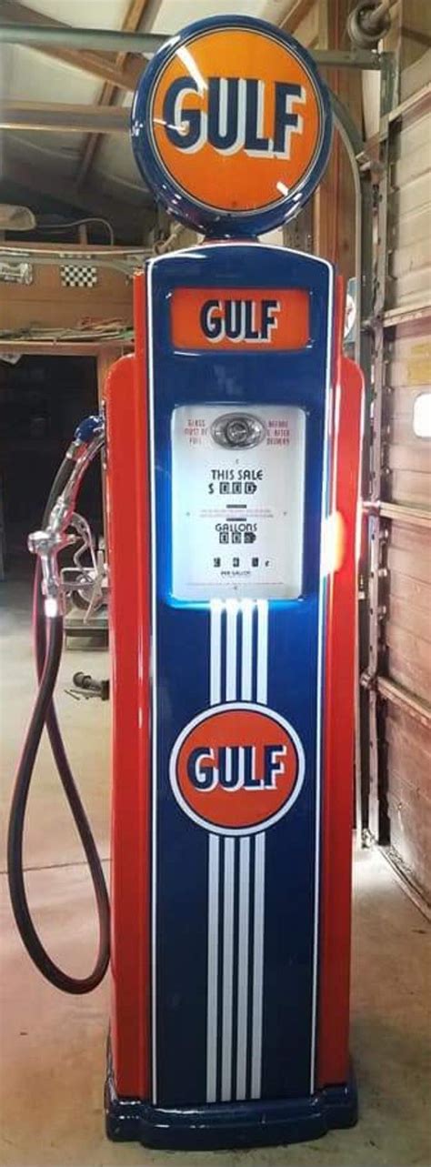 Restored Original Gulf Gas Pump Gas Pumps Vintage Gas Pumps Old Gas