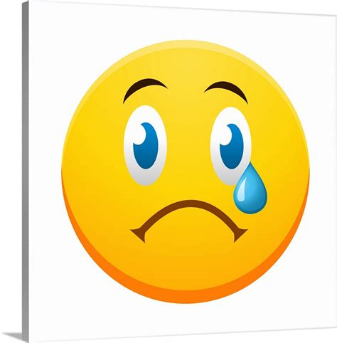 Premium Thick Wrap Canvas Entitled Emoji Sad Face