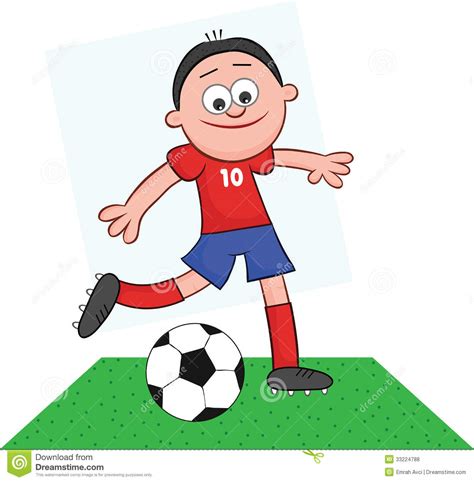 Cartoon Soccer Player Kick Royalty Free Stock Photos