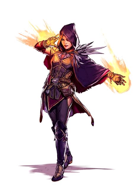 Female Human Fire Sorcerer Pathfinder Pfrpg Dnd Dandd D20 Fantasy Character Portraits Female