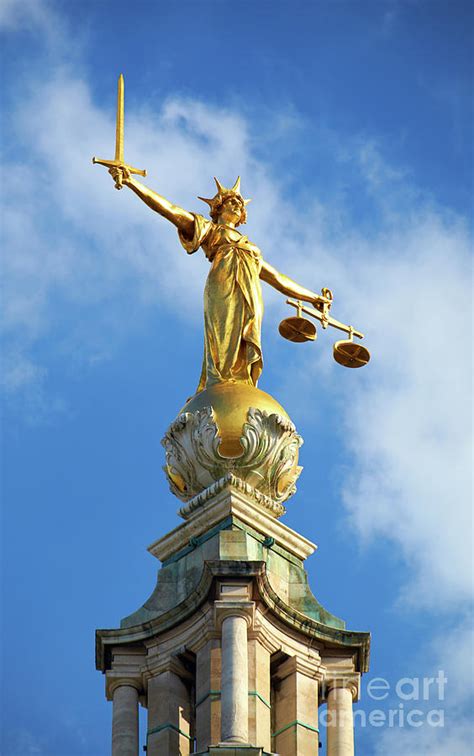 The allegory of justice, drawing. The Old Bailey's Lady Justice Statue Photograph by Simon ...