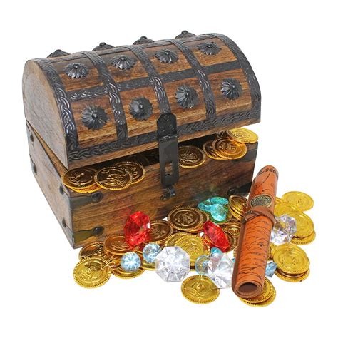 Buy Nautical Cove Wooden Pirates Treasure Chest Box Pirate Treasure And