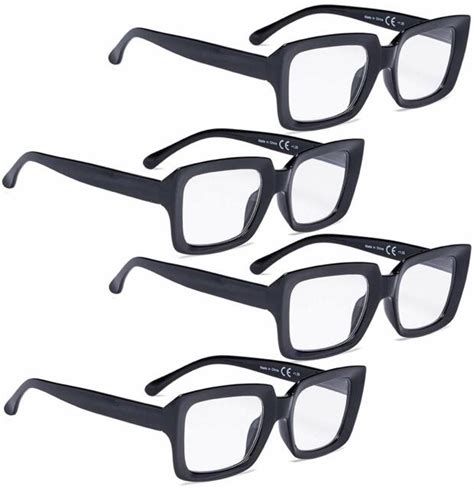 Reading Glasses 4 Pack Ladies Stylish Oversized Square Trend Setters