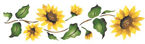 Sunflower Border Stencil