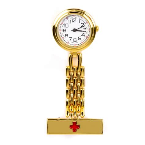 Shellhard 1pc Round Dial Red Cross Nurse Watches 3 Colors Brooch Fob Quartz Nurse Clip On
