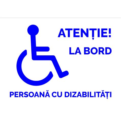 Indicator Alb Atentie La Bord Persoana Cu Dizabilitati