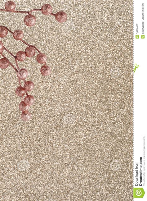 Christmas Glitter Branch On Gold Royalty Free Stock Image