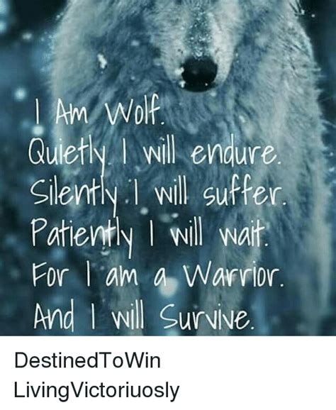 Am Wolf Quietly L Wil Endure Silently L Will Suffer Patiently Wil War Por Am Warrior And Will