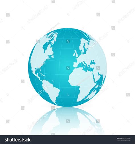 Illustration Colorful Blue World Globe Isolated Stock Vector Royalty