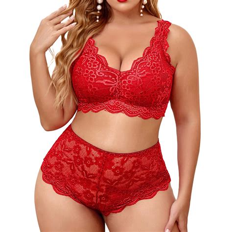 Vedolay Matching Bra And Panty Sets Plus Size 2 Piece Lingerie For