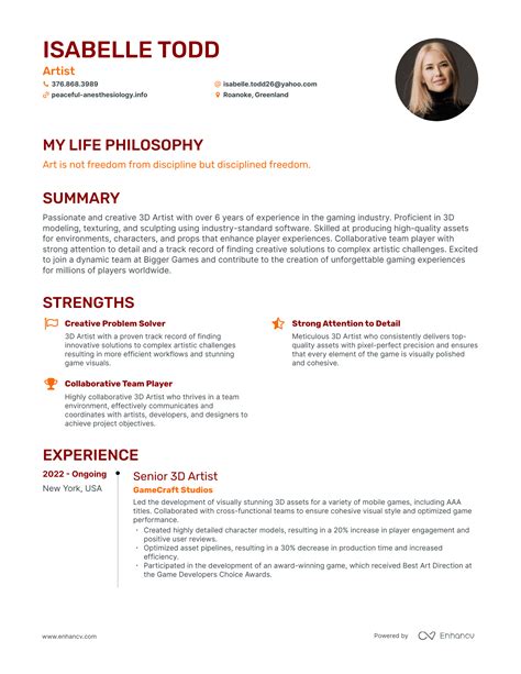 3 Artist Resume Examples And How To Guide For 2024