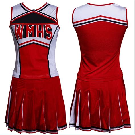 Usa High School Musical Cheer Girl Cheerleader Uniform Costume Outfit W Pom Poms Sexy Helloween