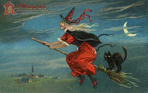 Halloween Witch Riding Broom Digital Art By Graphicaartis