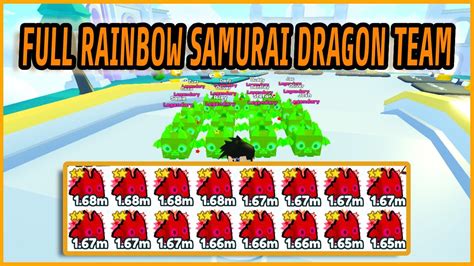 Full Team Of Rainbow Samurai Dragons Pet Simulator X Youtube