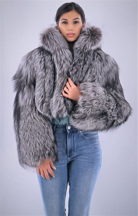 classic silver fox bolero jacket 9432 marc kaufman furs