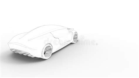 Concept Sports Car Sketch Rendering Isolated In White Background Stock