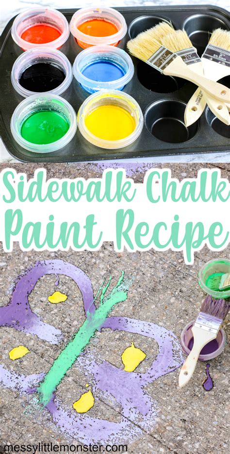 Easy Sidewalk Chalk Paint Recipe Using Only 3 Ingredients Messy