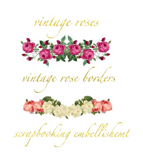 Free Vintage Rose Borders Vintage Rose Scrapbooking Embellishment