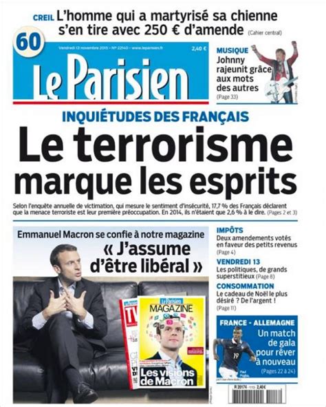 France Paris Attack Le Parisien Terrorism Front Cover Time