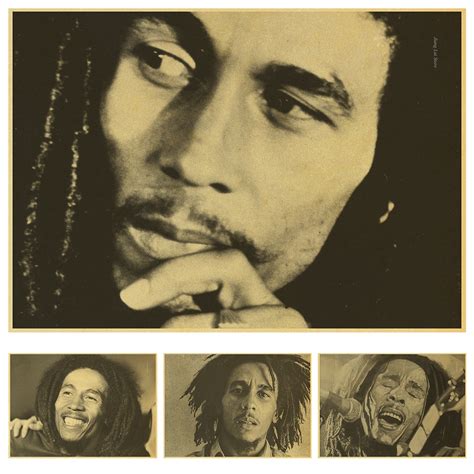 Bob Marley Retro Nostalgic Old Reggae Rock Poster Kraft Music Painting