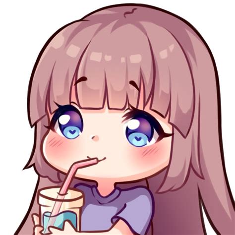 An Anime Girl Drinking From A Cup With A Straw In Her Hand