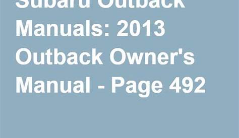 2015 subaru outback owner's manual
