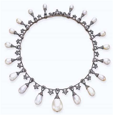an antique pearl and diamond necklace christie s