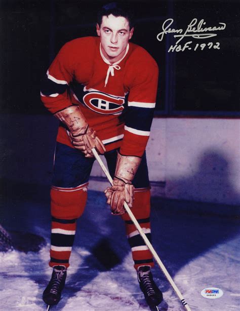 Jean Beliveau Signed 11x14 Photo Hof 72 Montreal Canadiens Psadna