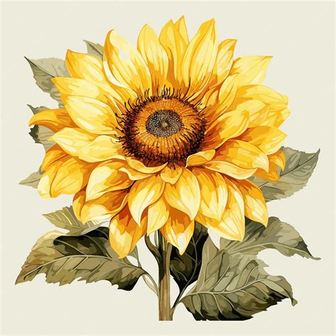 Premium Vector Hand Drawn Sunflower Vector On Light Background