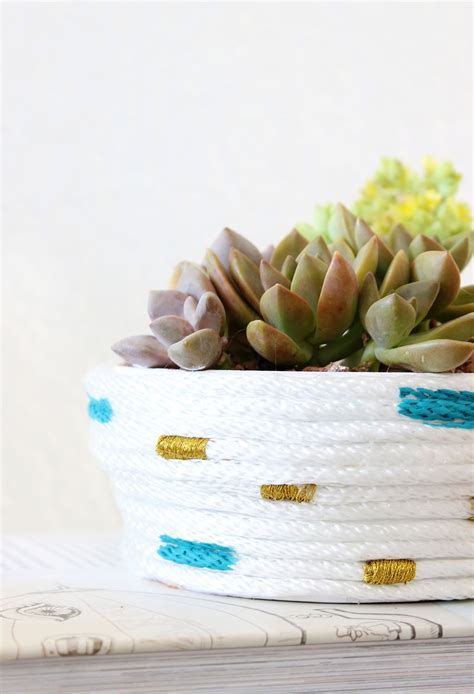 Diy Rope Wrapped Planters A Beautiful Mess