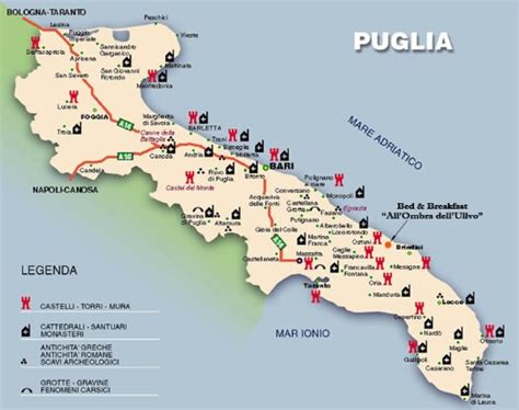 Ecco la cartina con tutte le destinazioni. Cartina Puglia Interattiva - Tomveelers