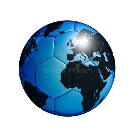 Soccer Ball With World Map Isolated Over White Stock Illustration