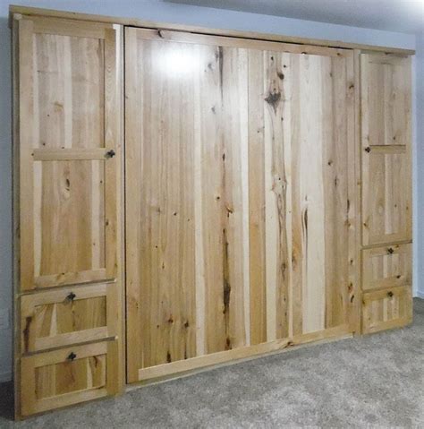 Rustic Hickory Murphy Bed 5 Shaker Style Doors Murphy Bed Shaker Style