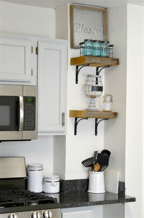 Diy Reclaimed Wood Kitchen Shelves Made From Wood Scraps Add Character