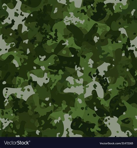 Green Camouflage Pattern Background Seamless Vector Image