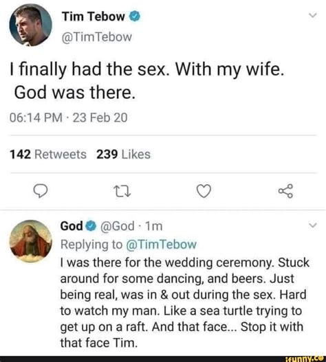 i finally had the sex with my wife god was there pm 23 feb 20 god god im replying to