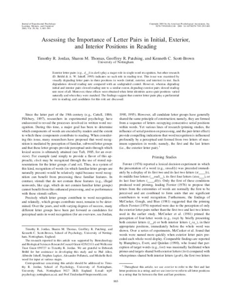 (PDF) Jordan, T.R., Thomas, S.M., Patching, G.R., & Scott-Brown, K.C. (2003a). Assessing the ...