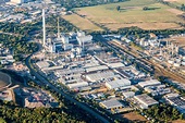 Luftaufnahme Mannheim - Technische Anlagen im Industriegebiet mit MVV ...