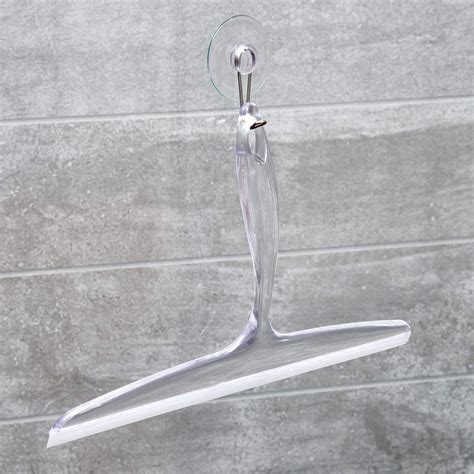 Idesign Plastic Bath Squeegee For Glass With Suction Hook Holder â€ 12