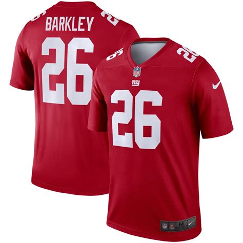 Mens New York Giants 26 Saquon Barkley Red Inverted Legend Stitched