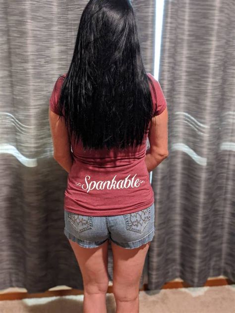 spankable printed on back of shirt by butt women s etsy