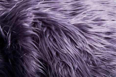 Long Pile Mongolian Lamb Purple Faux Fur Fabric By The Meter Fur 8104