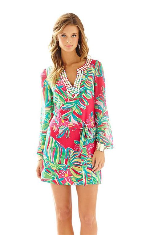 Saemus Beaded Neckline Tunic Dress Lilly Pulitzer Party Dress Long
