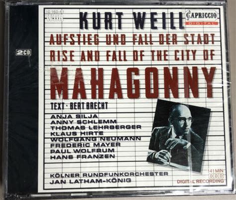 Kurt Weill Rise And Fall Of The City Of Mahagonny Bert Brecht 2 Cd