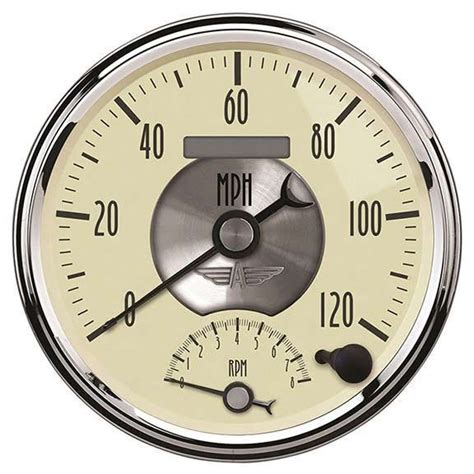 5 Inch Tachometer Speedo Prestige Antique Ivory Autometer 2090