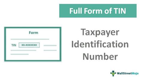 Full Form Of Tin Taxpayer Identification Number Meaning