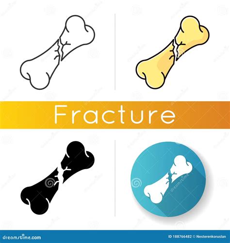 Bone Fracture Icon Oblique Fracture Accident Hurt Body Part Trauma