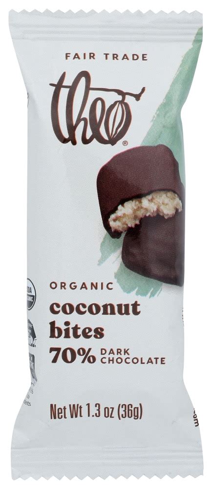 Theo Organic Classic Dark Chocolate Coconut Bites 1 3 Oz Vitacost