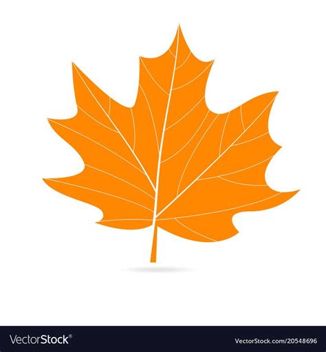 Autumn Vector Orange Leaf In A Flat Style Isolated On White Background